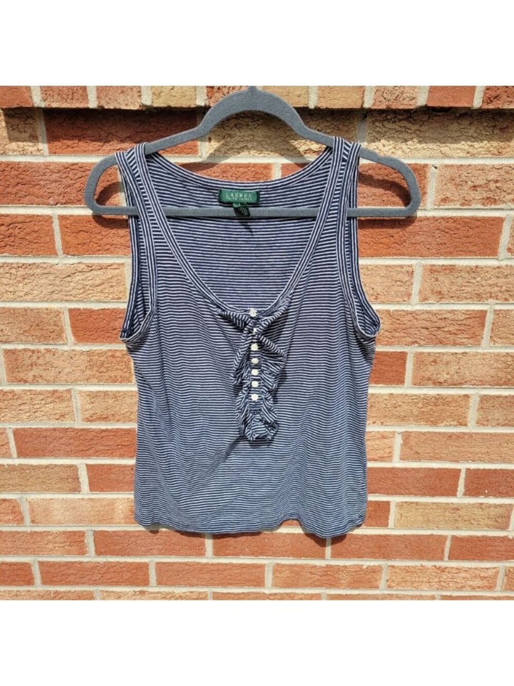 Lauren Ralph Lauren Striped Top Women's Size Large Sleeveless Tank